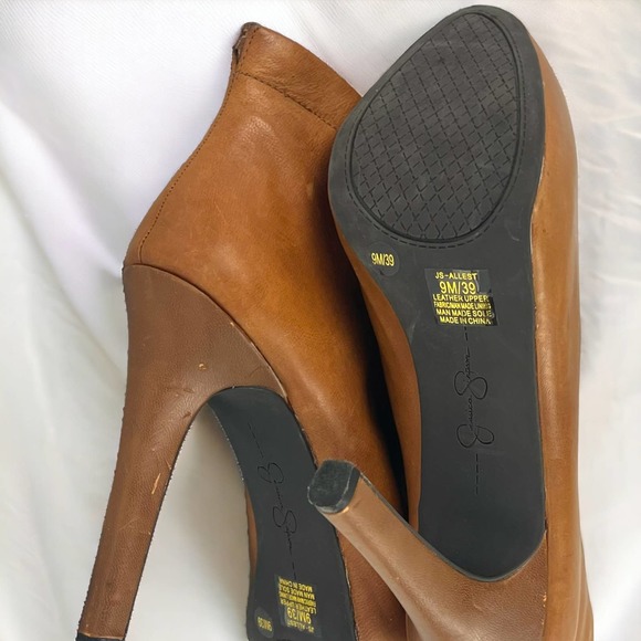 Jessica Simpson Womens Brown Leather Booties High Back Size 9 - Picture 13 of 13